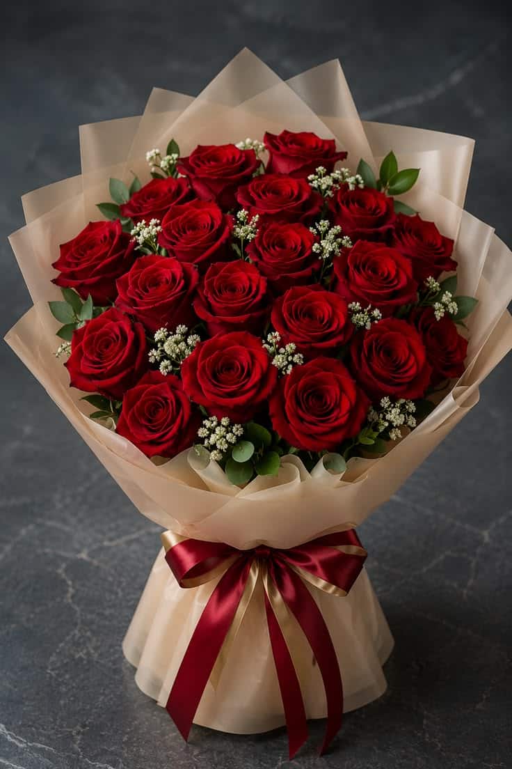 Buquê de rosas vermelhas
